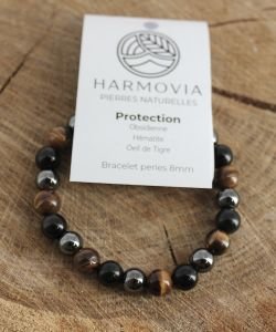 Bracelet Protection Tigre Taureau Faucon 8mm